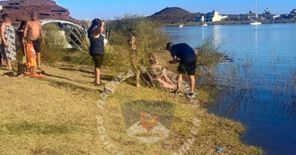 Policías salvaron a un hombre de morir ahogado en el lago Ramos Mexía de El Chocón